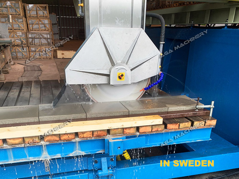 Bridge Saw cutting stone in Sweden