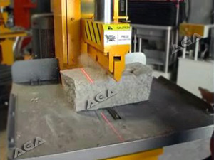 splitting paving stone with laser pointer