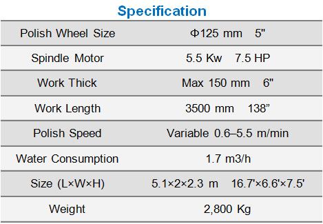 Specification stone edge polish machine