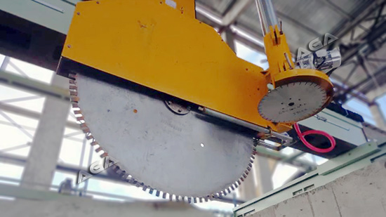Horizontal cutter for marble