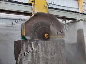 machine sawing granite multiblades