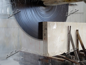 Machine cutting marble