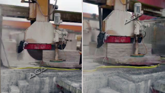 Marble slab cutting machine