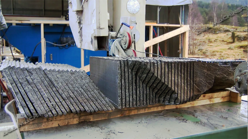 Wire Saw Machine Cutting Thick Slabs Limestone Granite Marble Sandstone